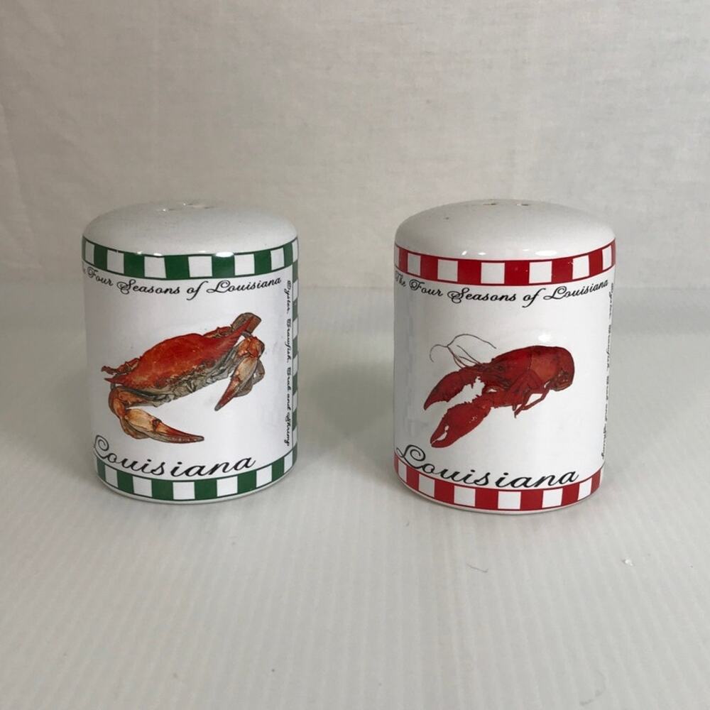 Vintage Orleans 'Four Seasons of Louisiana' Ceramic Salt & Pepper Shakers